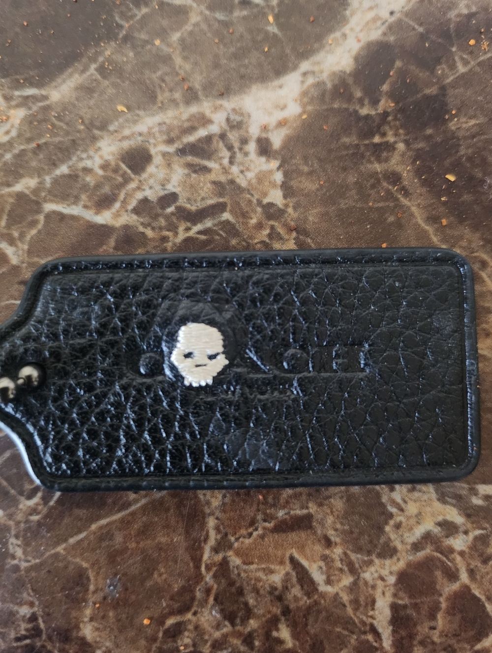 Coach Black Leather Tag with Teal 'GL' and Rexy Logo GUC - Picture 6 of 7